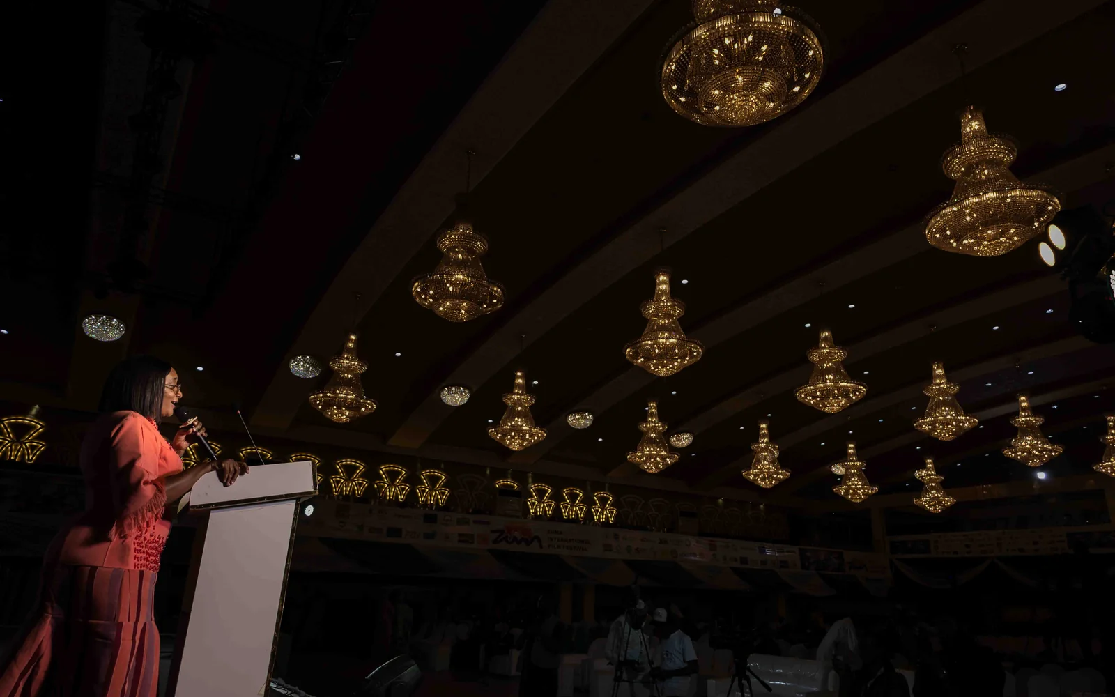 Halima Oyelade addressing guests at the closing ceremony