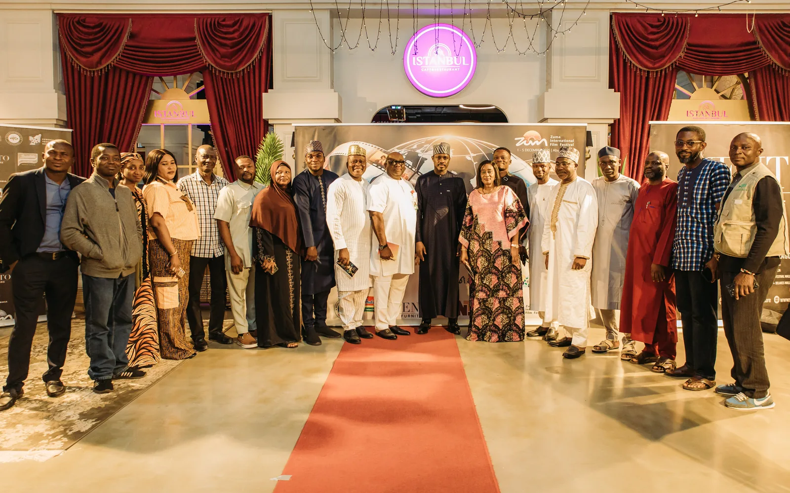 Halima Oyelade with international delegates and creative leaders
